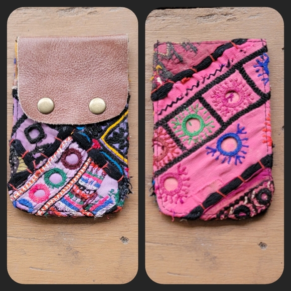 Free People Handbags - 🌋👽 Free People Boho Embroidered Repurposed vtg banjara hippie Wallet card case
